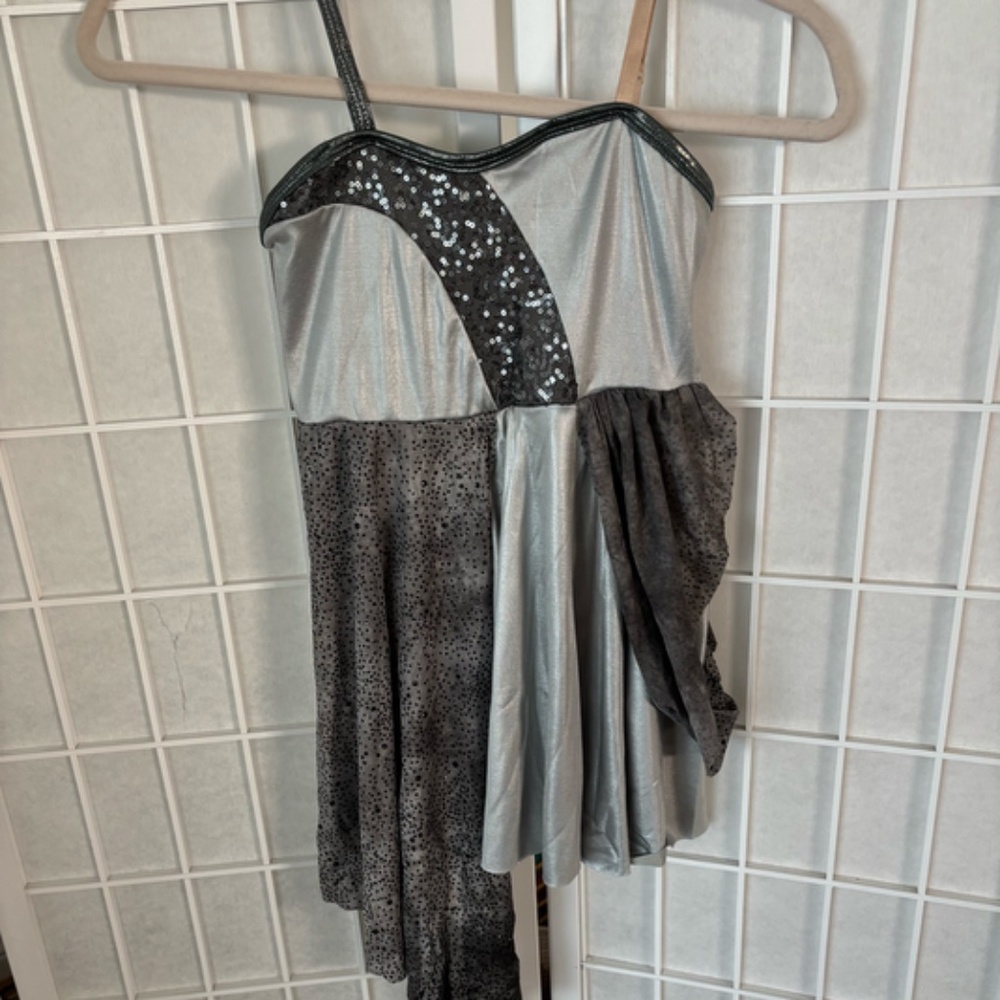 Custom Gray Sleeveless Figure Skating Dress - EUC, Size 7-8 Years